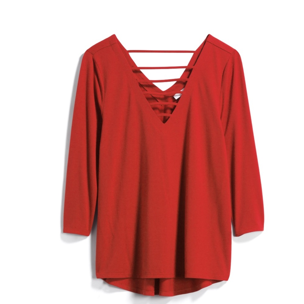 Cutout neckline Detail knit top